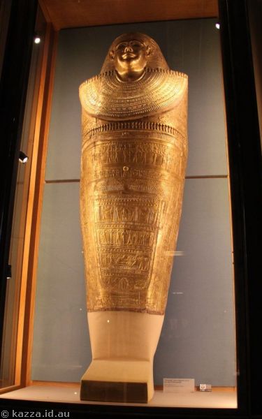 Cartonnage qui enveloppait la momie de la dame TachéretpaÃ¢nkh - Mummy cartonnage bearing the name of Tacheretpaankh