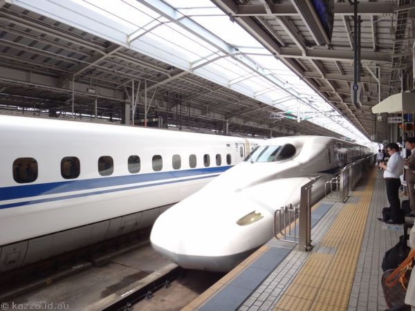 Hikari Shinkansen we took from Osaka to Tokyo
