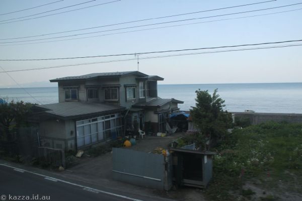 House and coastline near Sotogahama