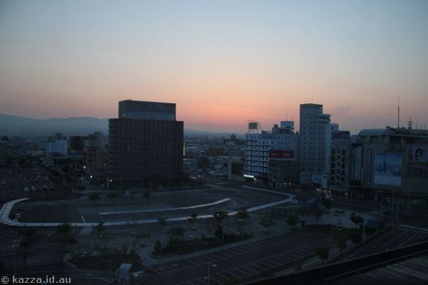 View from our room at sunrise.  At 4:05am.  Grunt.
