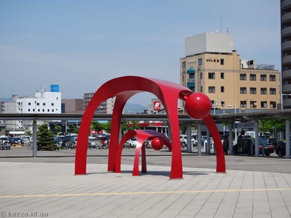 Sculpture outside Hakodate station