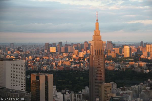 View east from our room at sunset