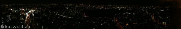 View from our room by night panorama (stitched)
