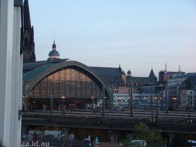 You could see the cathedral and Hauptbahnhof from our hotel room - if you hung all the way out!