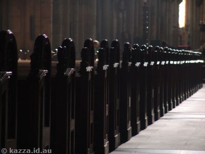 Pews lined up