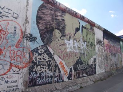 Famous graffitti on the East Side Gallery