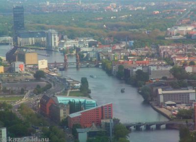 Oberbaumbrücke and the Spree from the Fernsehturm