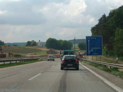 One of many roadworks sites on the autobahn