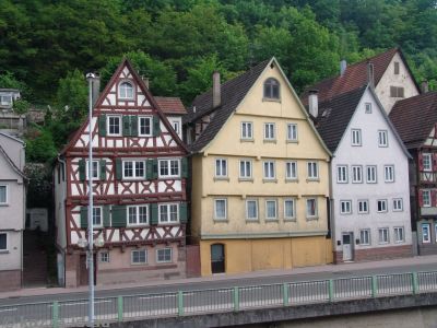 Crazy-crooked medieval buildings in Calw