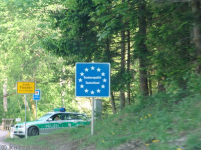 Germany border crossing sign