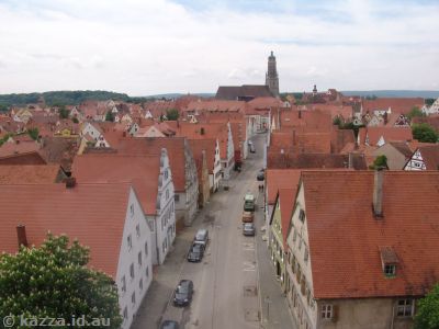 View towards Saint Georg's Church and the steeple Daniel from Löpsinger Tor