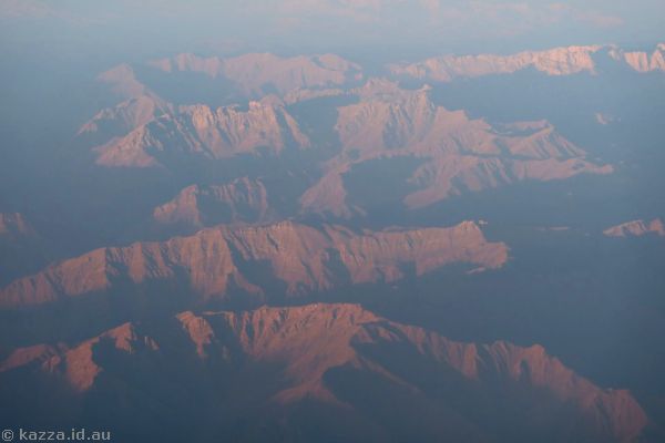 Mountains of northern Iraq/southern Türkiye at sunset