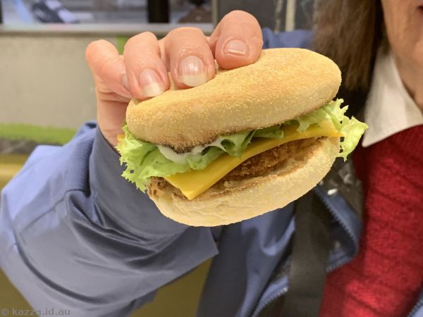 Mum's burger at McDonald's