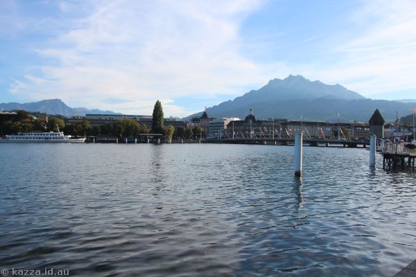 Lucerne waterfront with Pilatus in the background