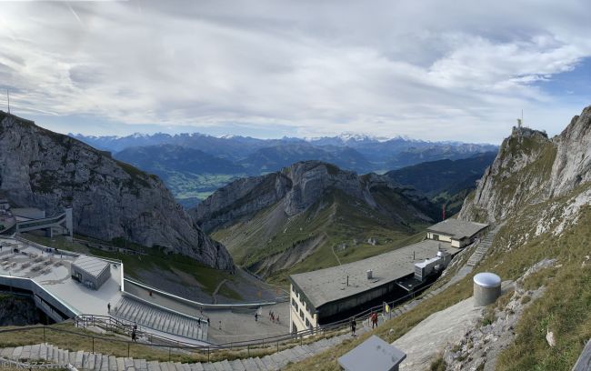 View towards the Swiss Alps from Mount Pilatus