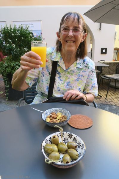 Mum at Flamel next to the funicular