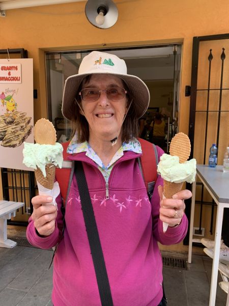 Mum with the gelato we got in Monterosso