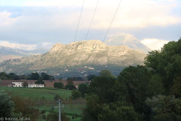 View east from the rest stop on the way back to Rome