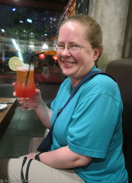 Me and a Singapore Sling<br>Photo by Mum