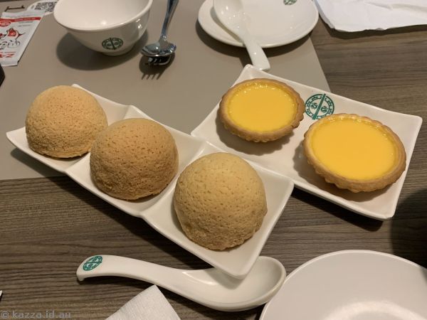 Crispy pork buns and Hong Kong Egg Tarts