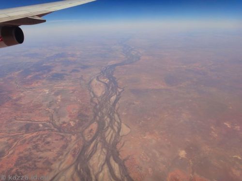 The Thomson River, Queensland, with Longreach way off in the distance