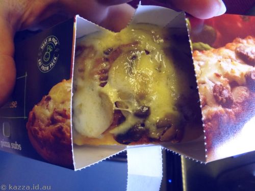 Reality wasn't as good - cheese melted everywhere which made it very messy, and the bread was pretty soggy
