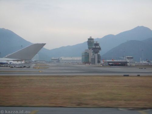 On the ground in Chek Lap Kok Airport.
