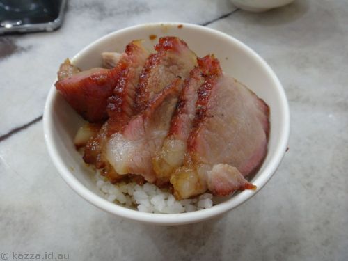 BBQ Pork and Rice in Lung Kee Restaurant, Gage Street Central.  This was delicious.