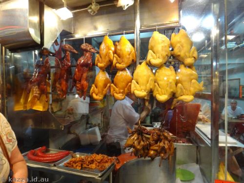 Ducks and chickens in Lung Kee Restaurant