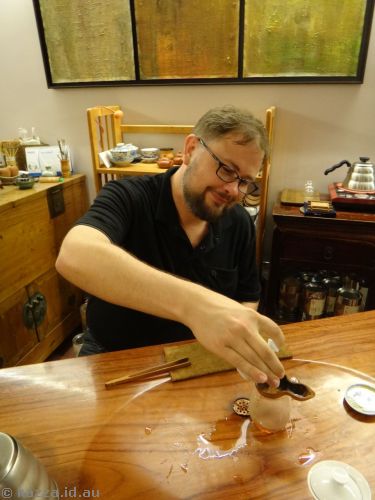 Stu pouring out tea