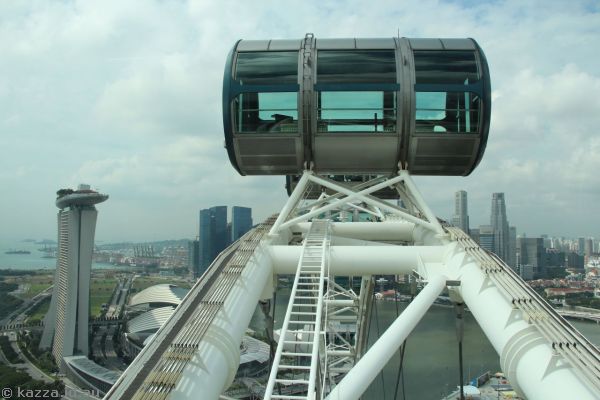 Moet and Chandon capsule at the top of the Singapore Flyer