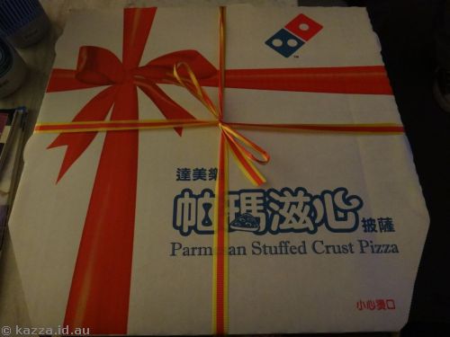 Dominos parmesan stuffed crust pizza