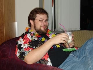 Hawaiian shirt day at Stu's office