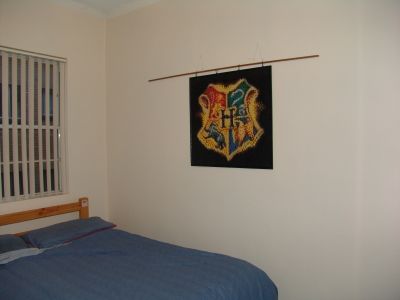 Hogwarts logo lego mosaic, finally mounted (it's a work in progress, still testing ideas of the best way to mount it)
