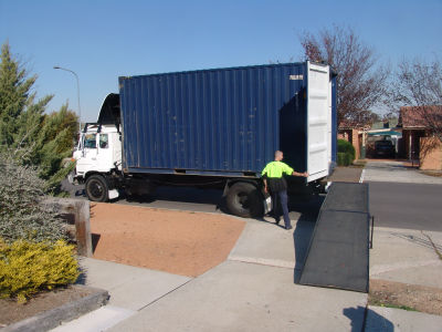 The shipping container they moved everything in
