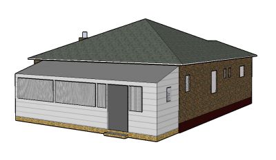 Nana's house in Google Sketchup