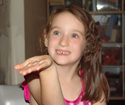 Rachel and her first tooth