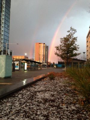 Hail and rainbows