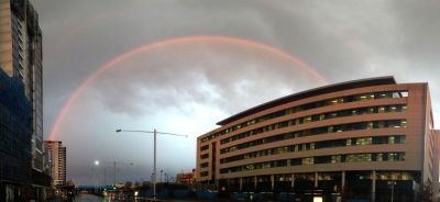 Hail and rainbows
