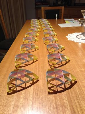 Four frequency icosahedron production line