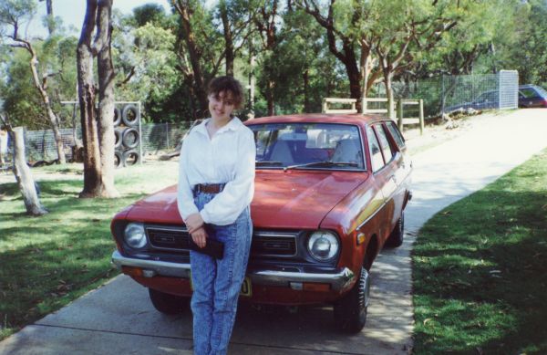 Chrissie and Red Car