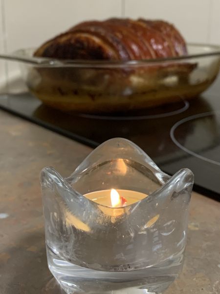Candle and pork