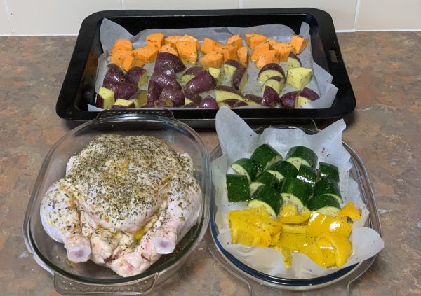 Roast chicken dinner