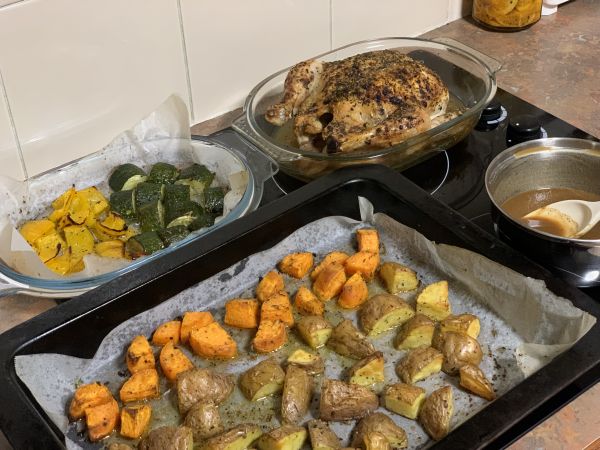 Roast chicken dinner