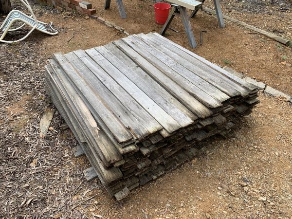 My big pile of fence palings