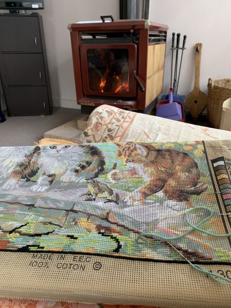 Tapestry by the fire