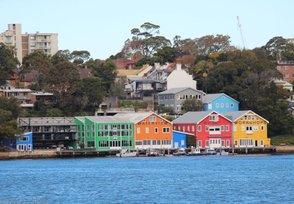 Colourful harbourside buildings