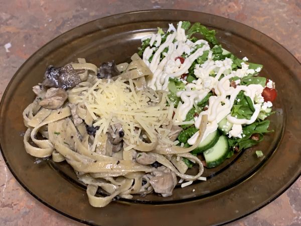 Creamy chicken and mushroom fettucini