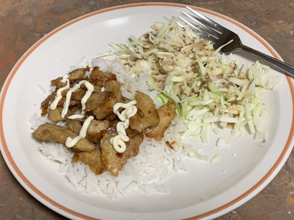 Leftover pork and cabbage