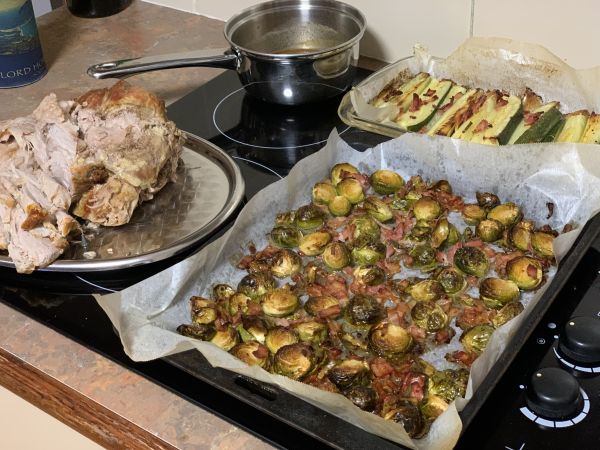 Roast pork and veggies